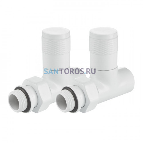 Набор дизайн-вентилей Royal Thermo PIANO, прямой (белый) 1/2 Royal-Thermo RTE 56.0010